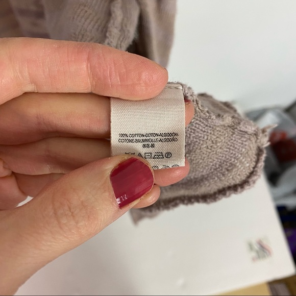 Free People Forget Me Not Long Duster Cardigan Sweater Striped Blush Pink Medium - Picture 8 of 12